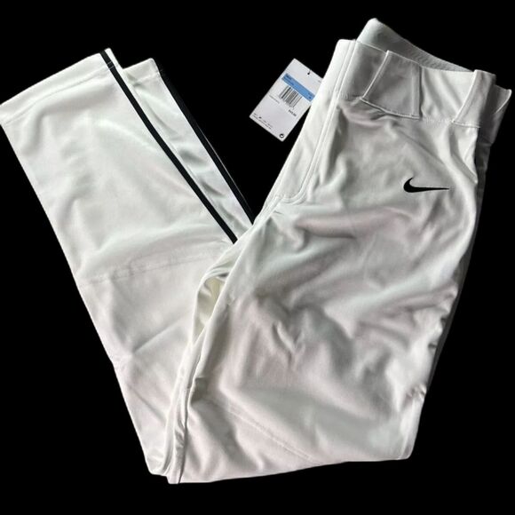 Nike Mens Baseball Pants White Black Select Piped BQ5489-106 NWT L - Picture 3 of 3